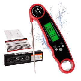 Digital Meat Thermometer with Foldable Probe, Instant Read Food Thermometer for Kitchen, Cooking