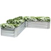 Sunnydaze 59.5" L-Shaped Raised Metal Garden Bed - Galvanized Steel