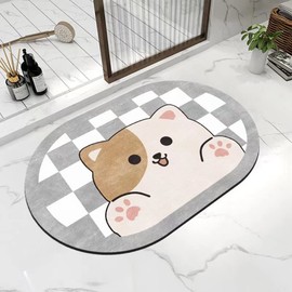 Tobil Dog-018 Non-Slip Absorbent Bath Mat 40 x 60 - 50 x 80 cm (50 x 80 cm)