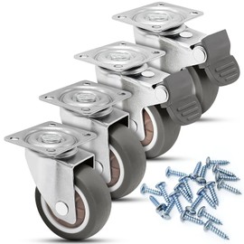 Yonality set da 4 ruote per mobili 50 mm, ruote girevoli silenziose 2 con freno e 2 senza freno, 360 gradi ruotabili, abbastanza commovente e durevole ruote, per spostare mobili o workshop