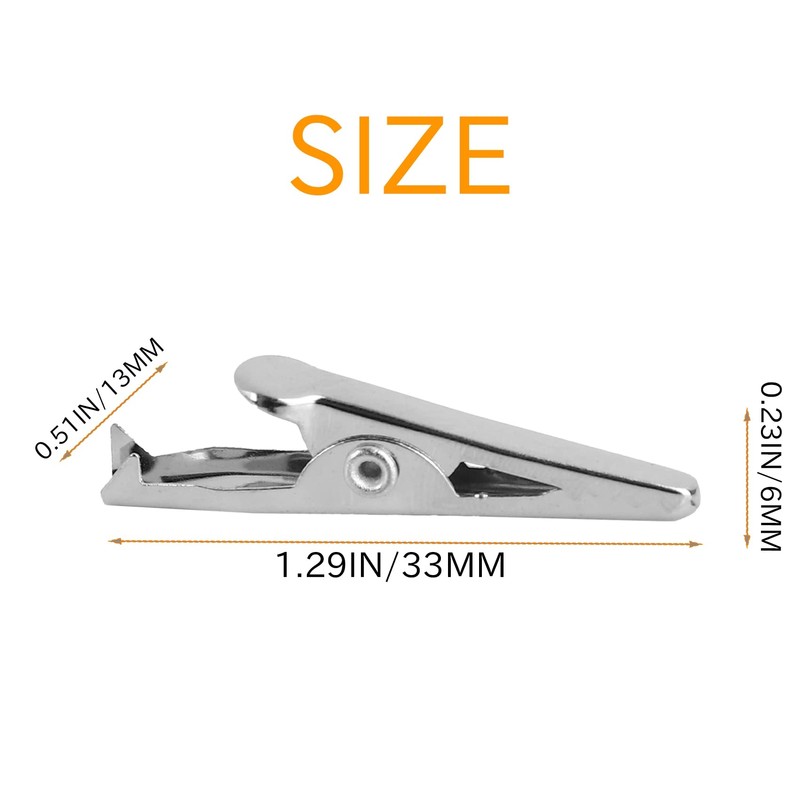 CeaHoify 50 Pcs Silver Tone Metal Alligator Clip Crocodile Clamps