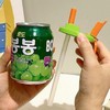 2-Piece Can Lid, 2-Piece Sealer, 4-Piece Plastic Straw, Reusable Dust