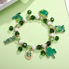St.Patrick’s Day Bracelet Green Leaf Charm Bracelet women Handmade pearl