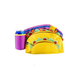 Tipsy Elves Taco Fanny Pack - Fun Taco Shaped 3D Belt Bag - Multiple Secure Storage Zipper Pockets for Festivals Beach Walking Travel