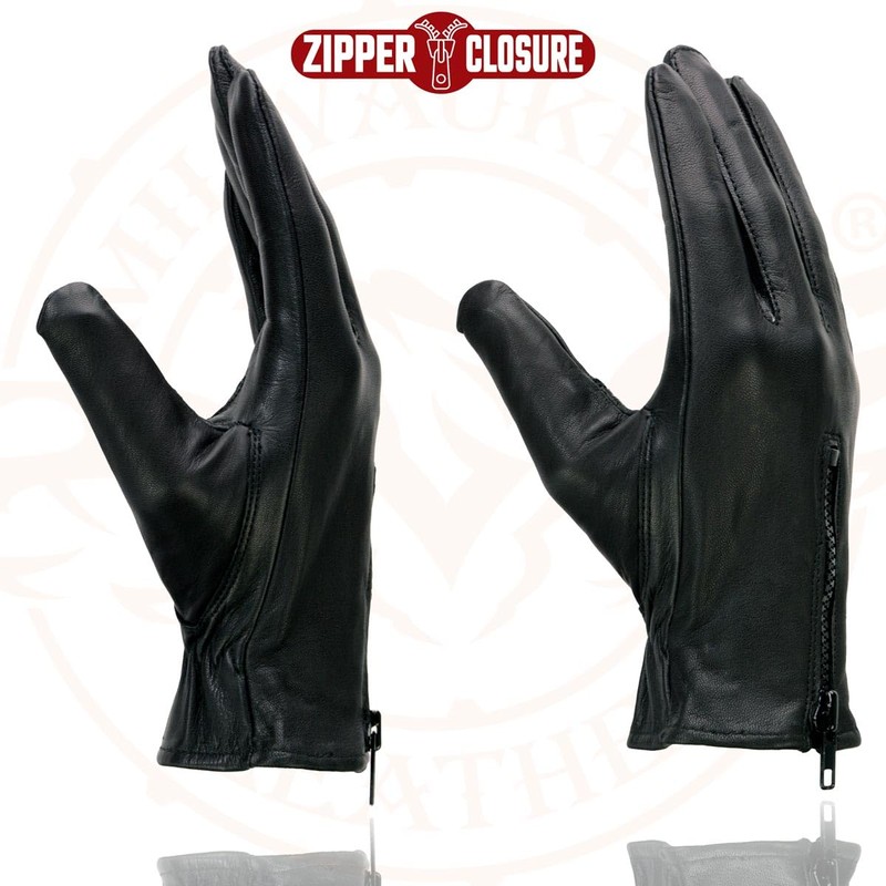 Milwaukee Leather SH226D Men's Black Unlined Leather Lightweight Motorcycle Hand