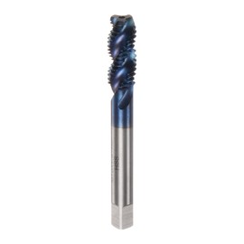 sourcing map Metric Spiral Flute Tap M10 x 1.5 TiN Coated M35 High Speed Steel Machine Screw Thread Milling Tap Tapping Threading Tool
