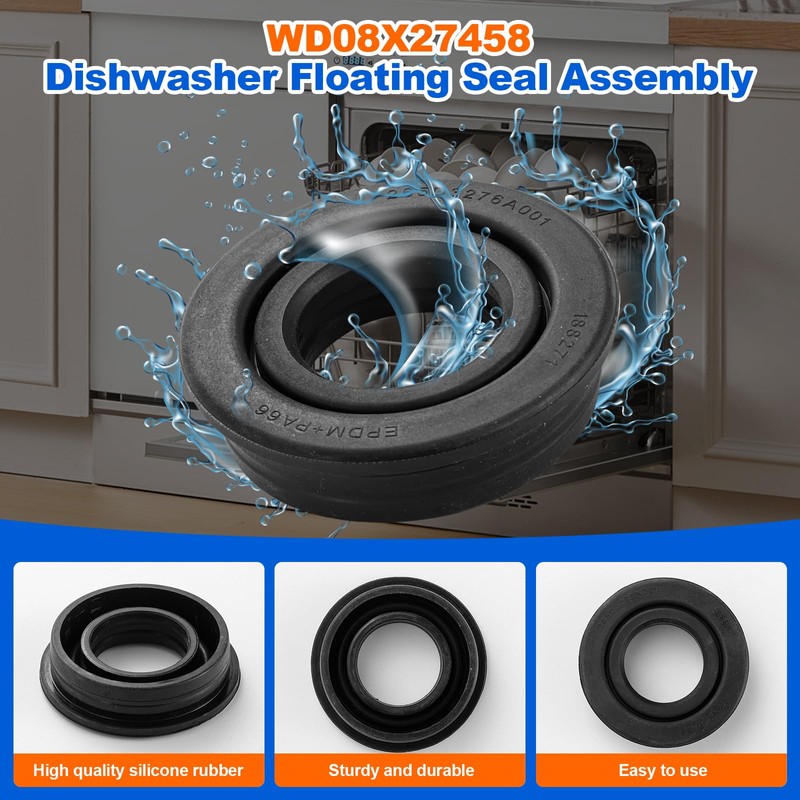 WD08X27458 Floating Seal Assembly Compatible with GE Hotpoint Haier Dishwasher,