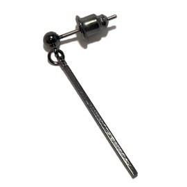 Akusetia Simple Earrings, Single Ear, Unisex, Surgical Stainless Steel, Short Bar (Metal Black)