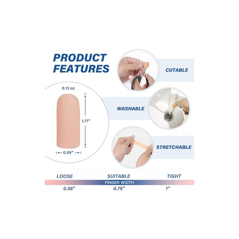 Silicone Finger Protectors - Comfortable & Durable Relief Sleeves