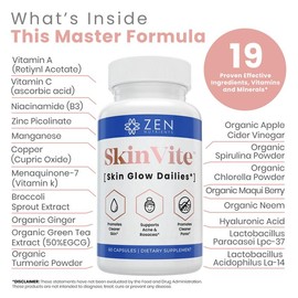 SkinVite® Acne, Eczema, Psoriasis & Rosacea Treatment – Clear Skin Probiotics & Hormonal Acne Supplement for Healthy Skin