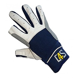 crazy4sailing Cruising Sailing Gloves with 2 Fingers Cut, Colour: Navy Blue, Size: L