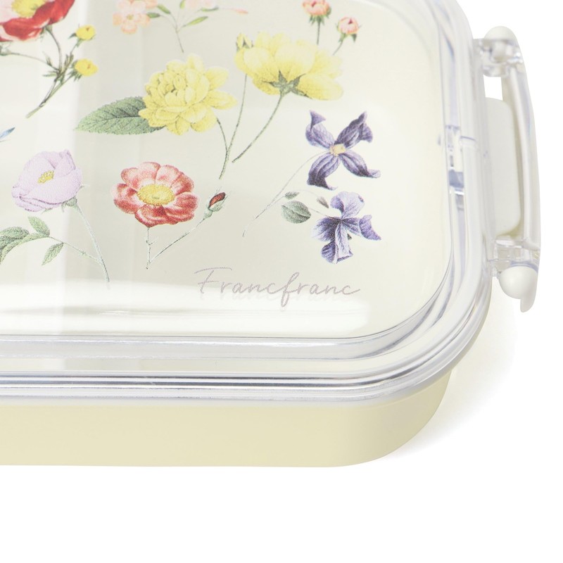 Francfranc Franc Lunch Box Lock, Clear, Multi Flower