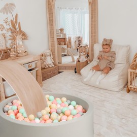 GOGOSO 170 Ball Pit Balls Pack | Crush Proof, Safe Plastic Balls | Suitable for Babies, Kids, Ball Bulk Joy, 6 Mix Colors