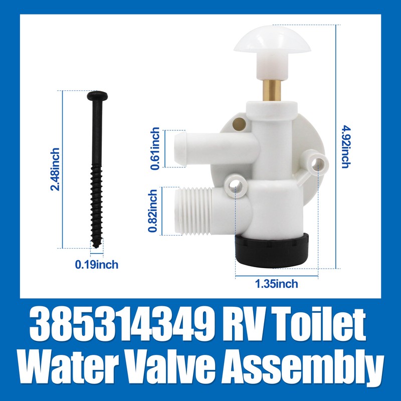 385314349 RV Water Valve Assembly Camper Trailer Toilet Repair Kit