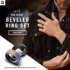 The Ridge Burnt Titanium Beveled Ring Comfort Fit Wedding Band
