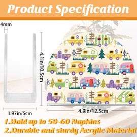 SUPERDANT Campervan Serviettenspender Für Tische Acryl Serviettenständer Cartoon Wohnwagen Papier Cocktailständer Für Küche Servietten Halter Zuhause Esszimmer Restaurant Bar Party