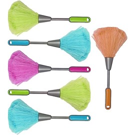 Set of 6 Super Soft Fiber Dusters - Great for Many Surfaces and Uses - Delicate Soft Brush for Glass, Cabinets, Keyboards and More! (6)