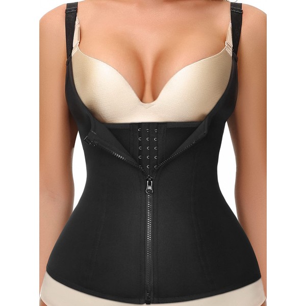 Reamphy Waist Trainer for Women,Zipper Body Shaper Cincher Sports Girdle corset,Medium