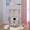 LONABR Cat Tree Condo Pet Furniture Multi-Level Kitten Activity Tower