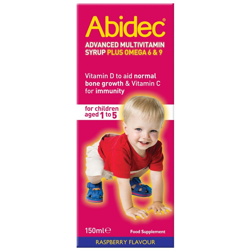 Abidec Advanced Multivitamin Syrup Plus Omega 6 & 9 Raspberry