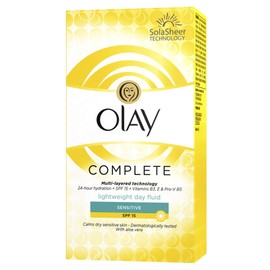 Olay Complete Lightweight Three in One SPF15 Sensitive Moisturiser Day Fluid, 100 ml