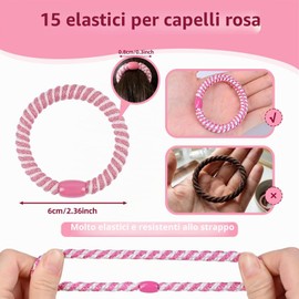 Carehabi Elastici Capelli Donna 15 Pezzi Elastici per Capelli Bambina Scrunchies Spessi e Resistenti Senza Metallo Anti-Strappo Mollettone Capelli Donna per Capeli Spessi, Lisci e Ricci