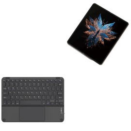 BoxWave Keyboard Compatible with Tecno Phantom V Fold - SlimKeys Bluetooth Keyboard with Trackpad, Portable Slim TouchPad - Jet Black