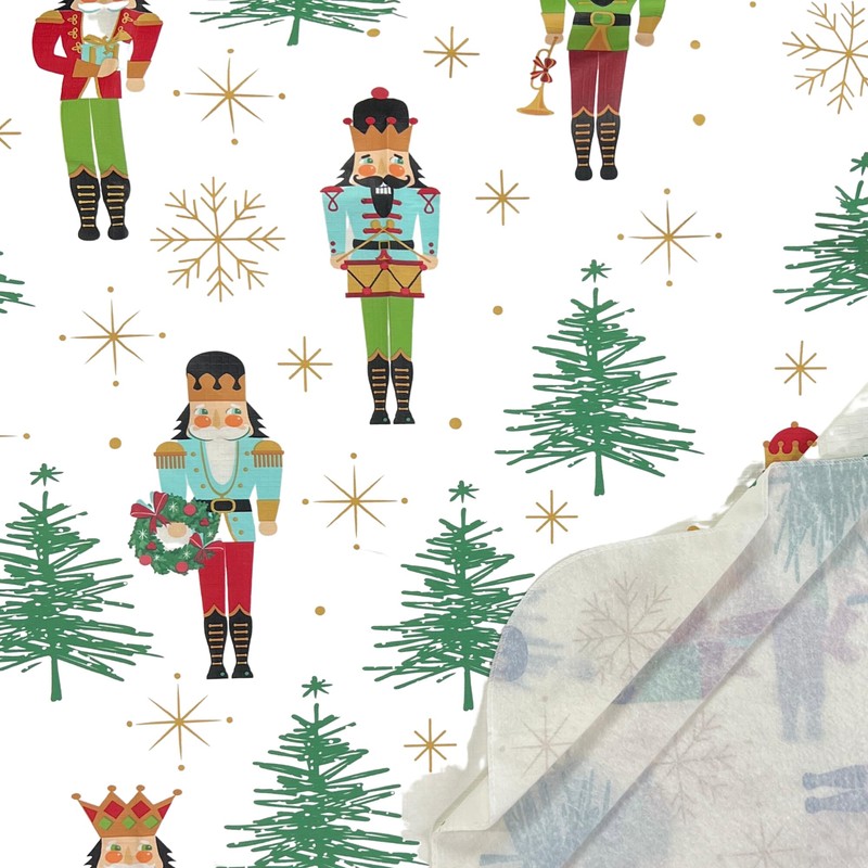 Serafina Home NUTCRACKER REUSABLE VINYL TABLECLOTH FLANNEL BACK 52" X