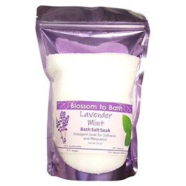 Lavender Mint Bath Salt Soak (16 Ounce) - Pure Essential Oil Fragrance - is A Versatile Soaking Aid with a Cheerfully Relaxing Scent