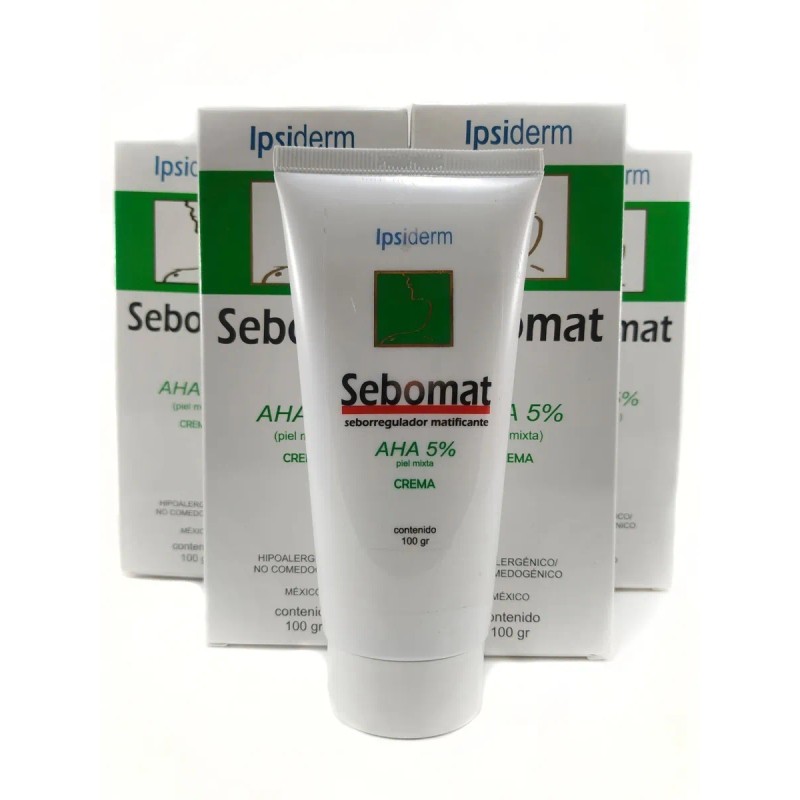 Crema Facial Sebomat Aha Control Brillo Grasa Piel Mixta Ipsiderm