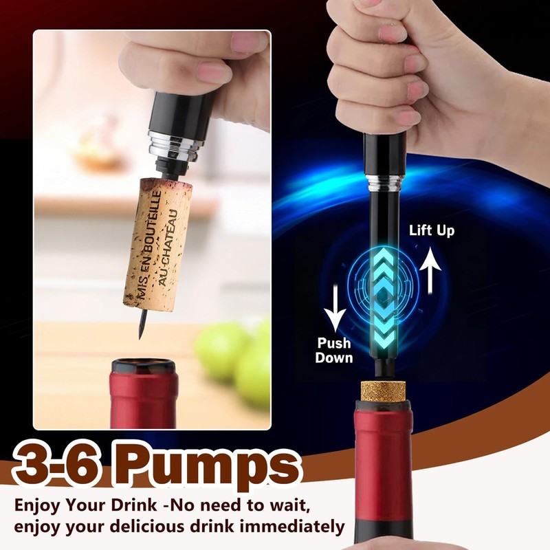 Air Pressure Wine Bottle Opener and Wine Pourer - NUCOKRS