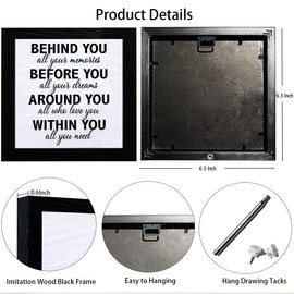 Graduation Quote Behind You All Your Memories Decorative Sign,Cute Postive Canvas Frame Artwork for Desk Tabletop Shelf Wall Decor 6.5" L x 6" H,Graduation Gifts for Graduate