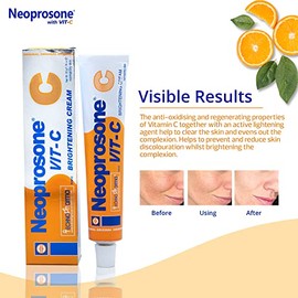 NEOPROSONE | Crema Iluminadora con Vitamina C y Alfa Arbutina 50g | Aclarante Facial y Corporal para Manchas Oscuras | Suaviza, Hidrata y Unifica el Tono de la Piel
