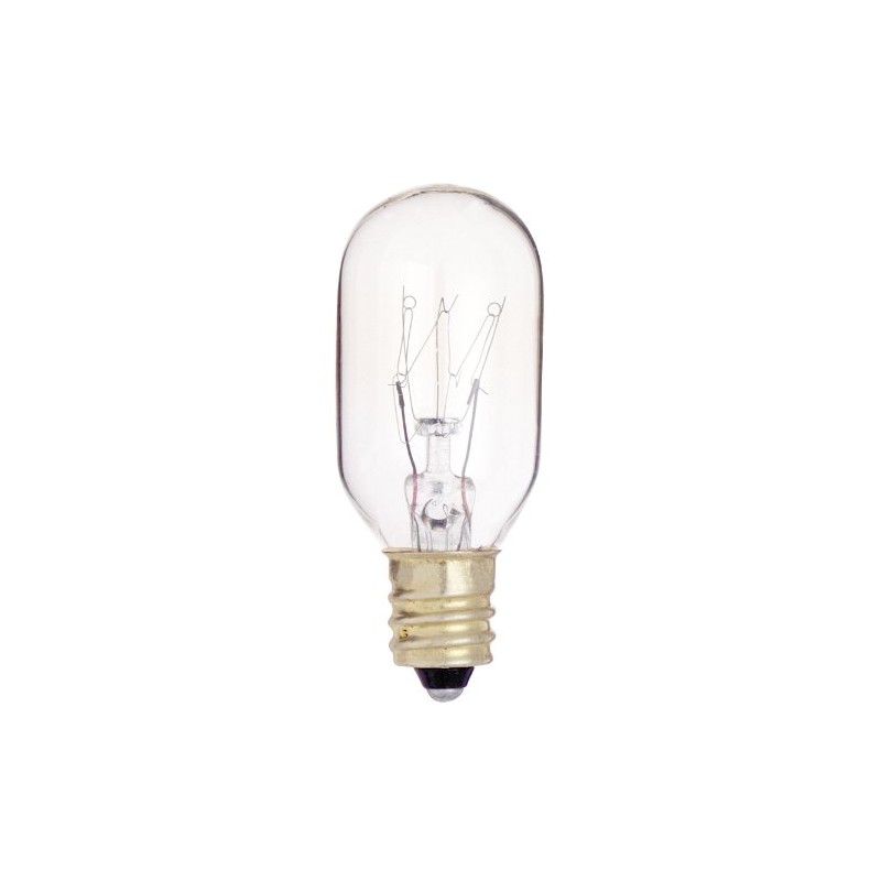 Satco S3905 130V Candelabra Base 15-Watt T7 Light Bulb, Clear