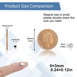 MAGABALLNET 100 Pack 6×3mm Strong Mini Magnets,Neodymium Magnets,Magnet for Fridge,Notice Boards,Cupboard,Crafts,Whiteboard,Door