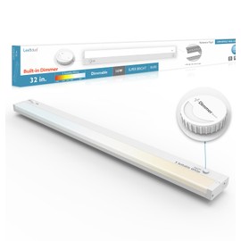 Leetdud Under Cabinet Lighting Plug in or Hardwired Built-in Dimmer, 32 Inch 16W, 5CCT 2700/3000/3500/4000/5000K, Linkable Counter Lights for Kitchen, ETL Dimmable LED Light Fixture, White