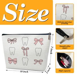 Ythuil Dental Assistant Gifts Makeup Bag for Purse, Small Cosmetic Bag, Dental Hygienist Gifts for Women Graduates Student, Girly Girl Stuff, Hygienist Student Must Haves Organizer Pouch
