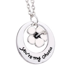 MA&SN AMOR SPES Family BBF Best Friends Necklace You are my Ohana Flower Pendant Gift (Style A)