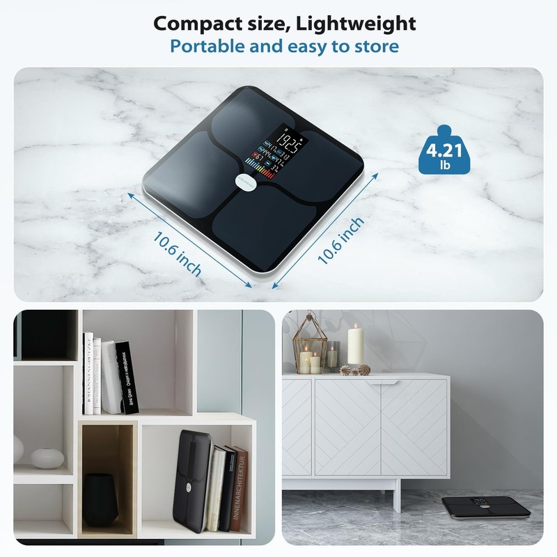 ABLEGRID Body Fat Scale,Digital Smart Bathroom Scale for Body Weight,
