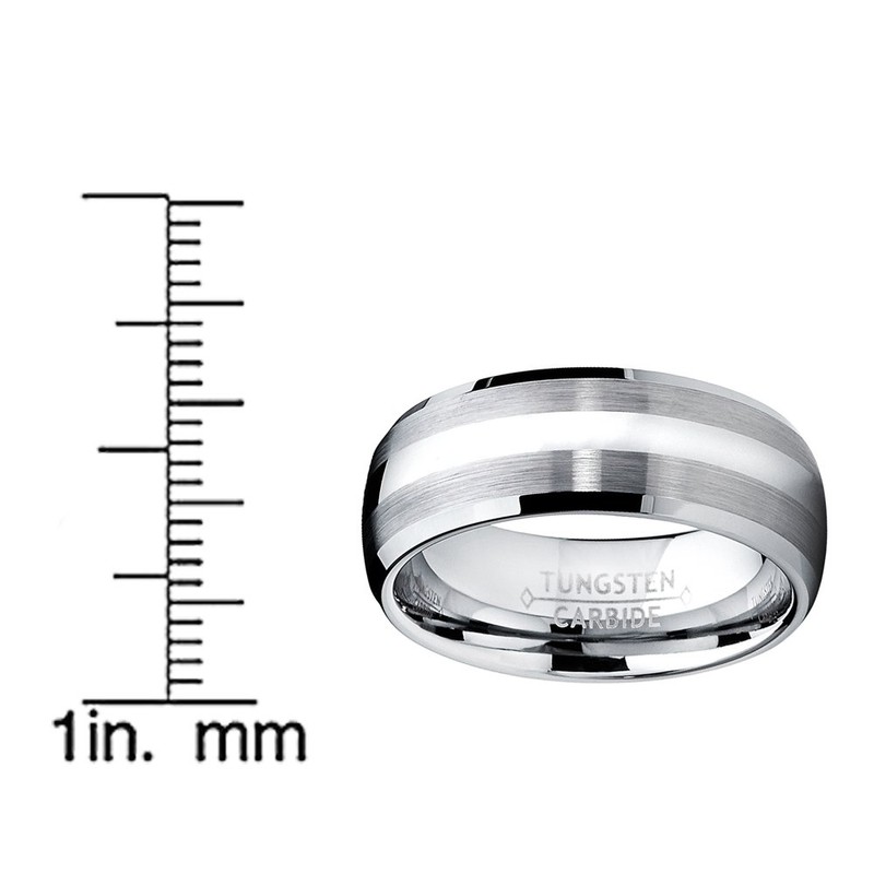 8MM Dome Men's Tungsten Carbide Ring Wedding Band size 7