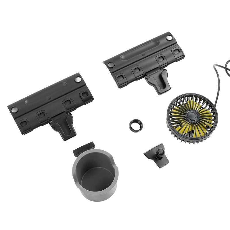 Mabett Headrest Hook with Electric Fan and Cup Holder Kit