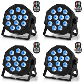 Rechargeable Par Lights RGBW 4-in-1 LED Uplights Battery Powered Stage Lights, HOLDLAMP DJ Lights Sound Activated with Remote & DMX Control for Festival Party Event Wedding Bar (4 Packs)