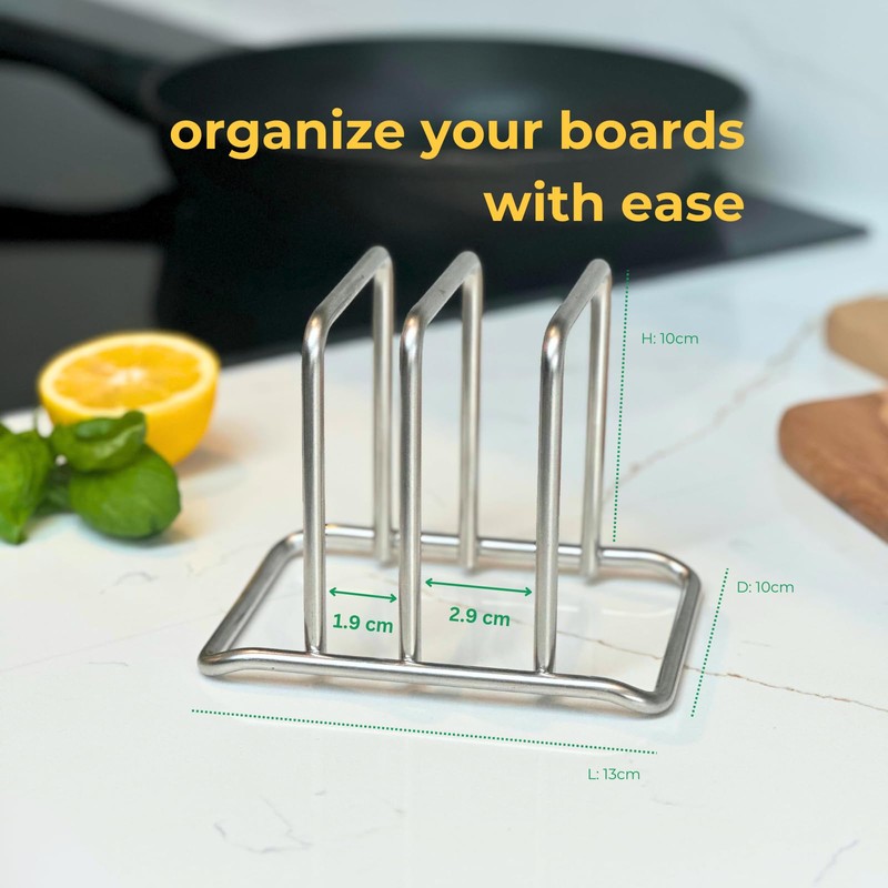 Clove Chopping Board Rack Stand 100% Stainless Steel 18/10, Cutting