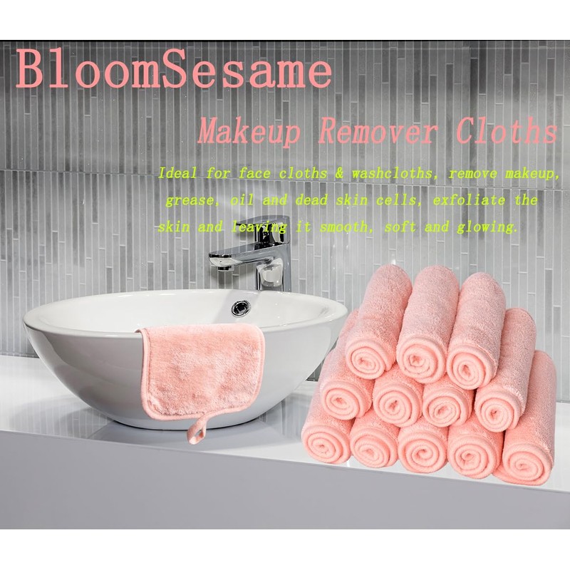 BloomSesame Microfibre Make-Up Cloth, Reusable Microfibre Face Cleansing Cloth, Makeup