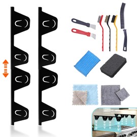 DSHKISK Stainless Steel Stove Gap Covers,2Pcs Stove Gap Filler, Stove Gap Guards, Heat Resistant and Easy to Clean,Heat Resistant Guard BetweenStove Top & Counter,Contains 10 KitchenCleaning Kits