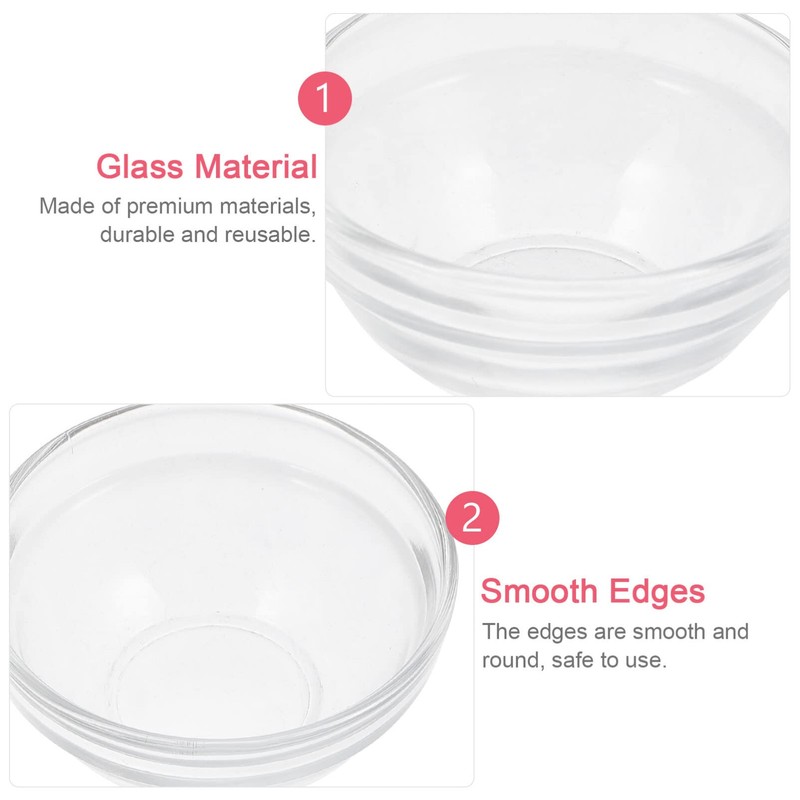 Beaupretty Small Glass Facial Mask Bowls Set 5Pcs Esthetician Mixing