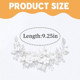 HABNI 1 Stück Silber Kristall Stirnband, Blume Blatt Kopfschmuck, Hochzeit Haarschmuck für die Braut, Haarschmuck für Frauen und Mädchen