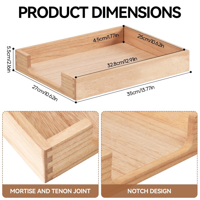 KIRIGEN Wood Letter-Size Tray Single-Tier Wooden Tones Collection Front-Load Documents