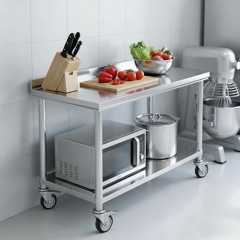 Stainless Steel Table Prep & Work with Wheels 20 x