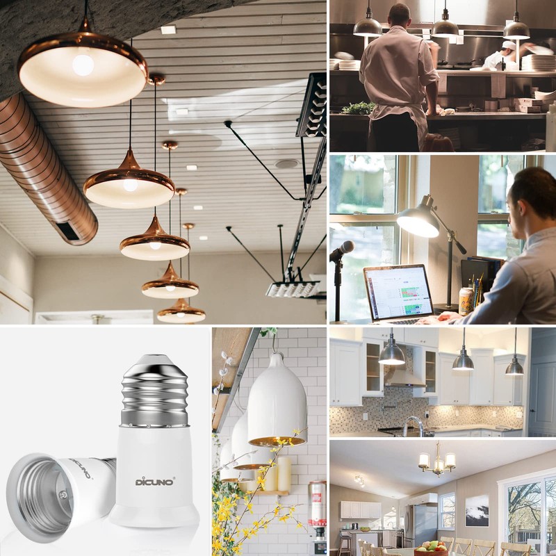 DiCUNO E26 to E26 Extension Socket, Base Extension Adapter, Approx.